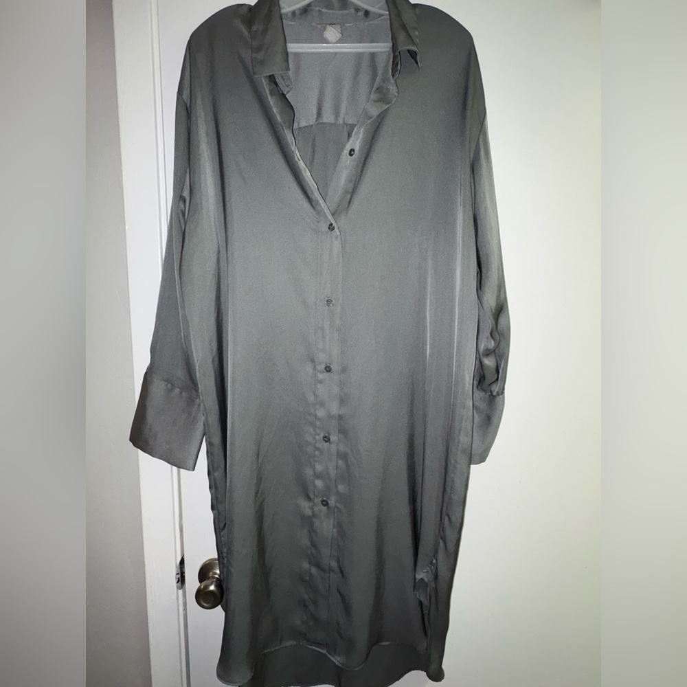 H&M Silver Satin Blouse